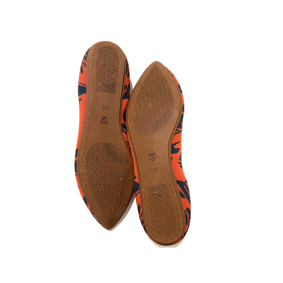 Rothy’s The Point Flats 9.5 Sunset Floral Orange Navy Washable Slip Ons - Picture 5 of 8